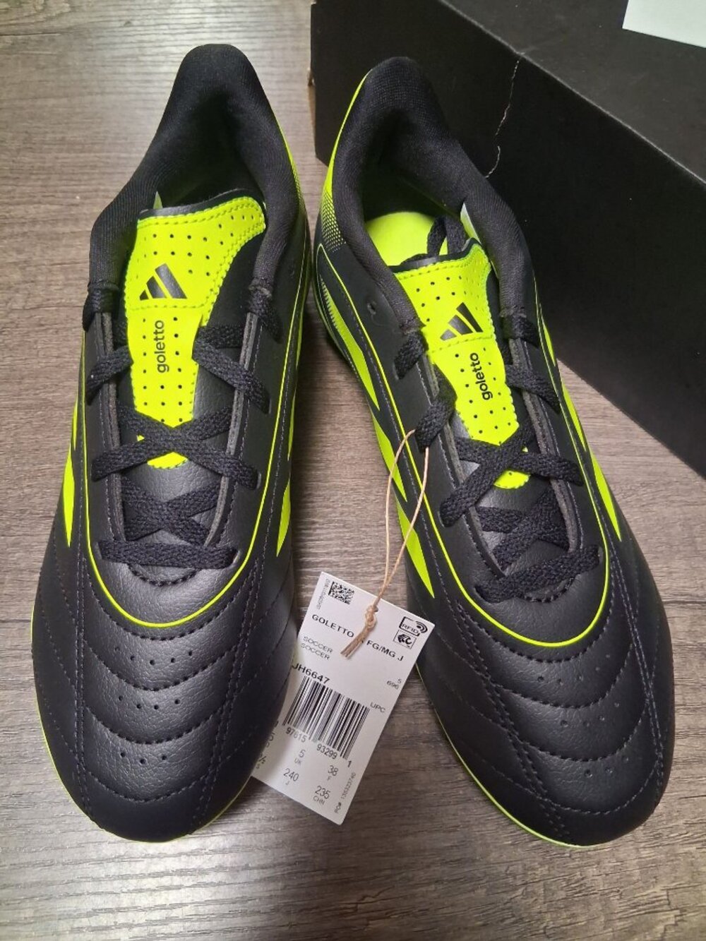 Adidas Goletto IX FG/MG J Youth Soccer Cleats US size 5 1/2 Green Black NIB
